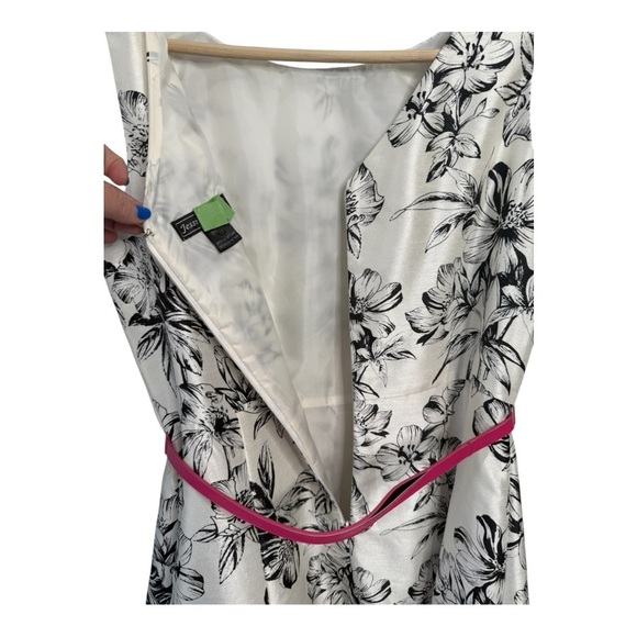 Jessica Howard Black Floral Tulle Full Skirt Fit & Flare Knee length dress 12 - Picture 6 of 15